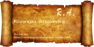 Rozsnyai Alexandra névjegykártya