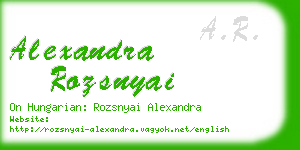 alexandra rozsnyai business card